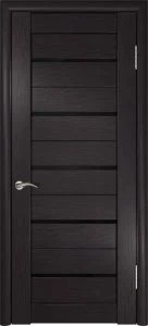 Межкомнатная дверь ЛУ-22 (Венге, стекло лакобель черное)